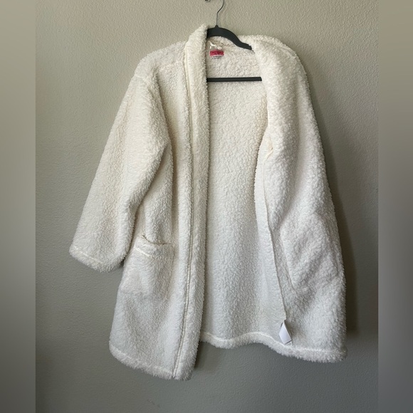 Kate Spade New York White Sherpa Fleece Robe With Pockets Women’s Size M - Picture 2 of 14